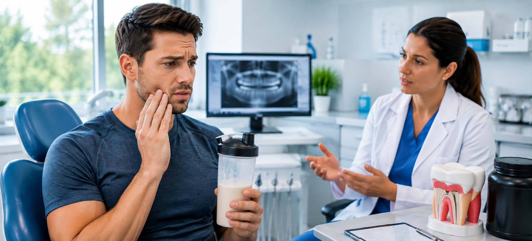 Protein supplements' effect on teeth, enamel and oral health